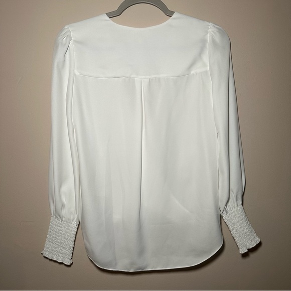 L'AGENCE Ivory Enzo Cross Front Blouse Smocked Cuffs Size XXS - Picture 12 of 16